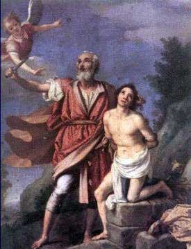“Representación de Abraham a punto de sacrificar a su amado hijo Isaac”
